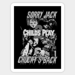 Sorry Jack Chucky's Back (B&W) Sticker